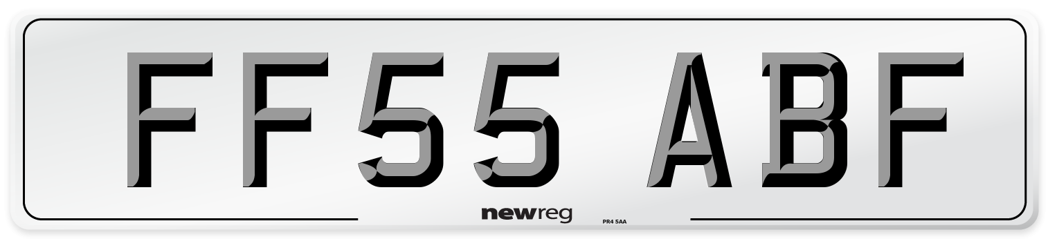 FF55 ABF Number Plate from New Reg